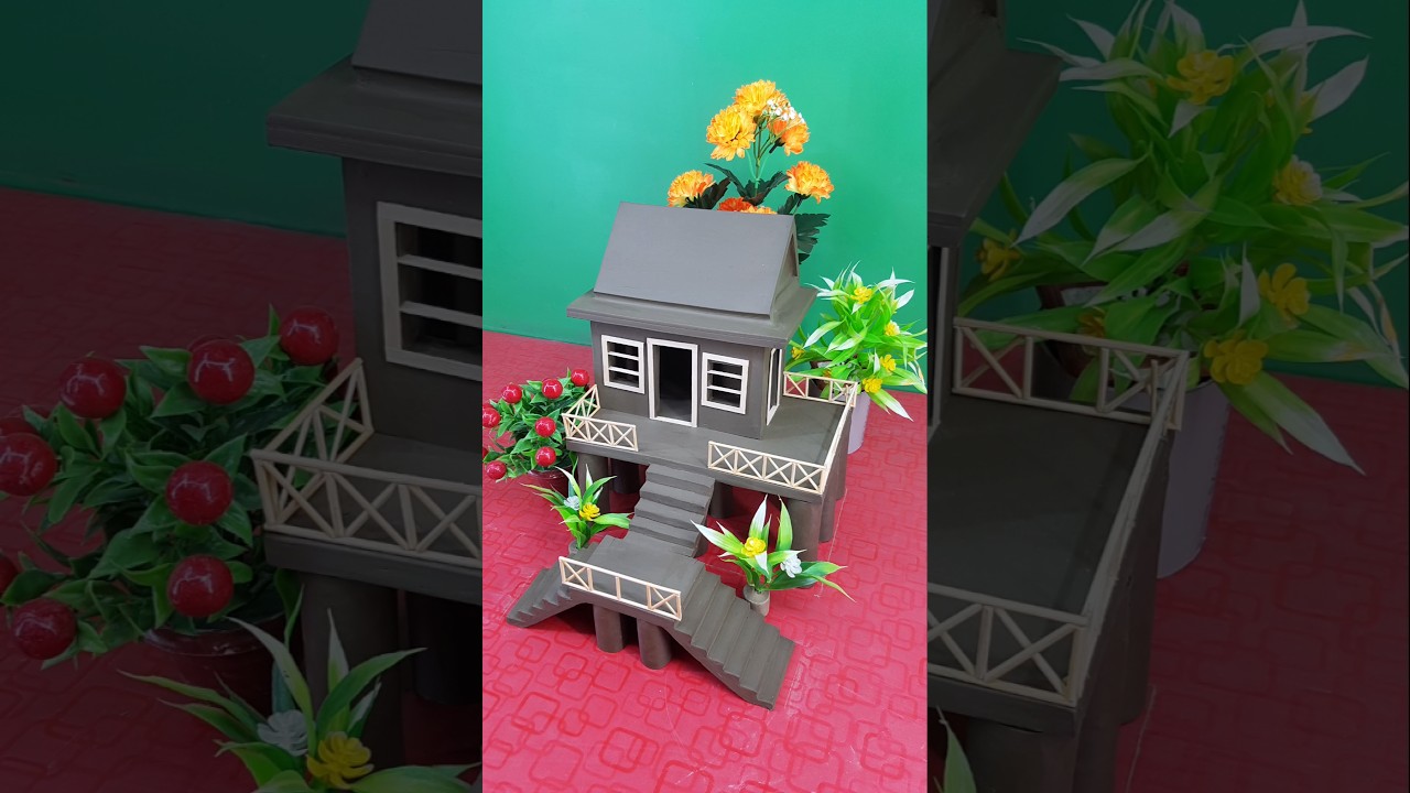 Make a Beautifull Natural Clay house design 🏡 | #clayhouse #craft #diy #art #madhouse #miniature