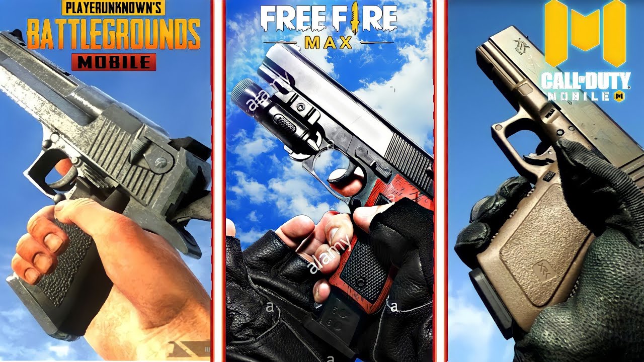 Pubg vs Call of duty Vs Freefire max 9.0 Guns Animations || pubg vs freefire max vs call of duty ||