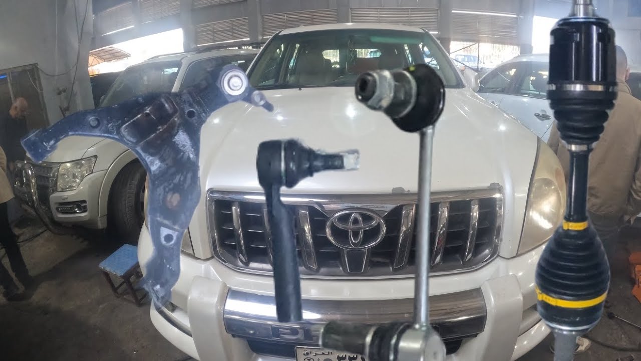 how to replace drive shaft & lower control arm & tie rod end & sway bar links toyota prado  #prado