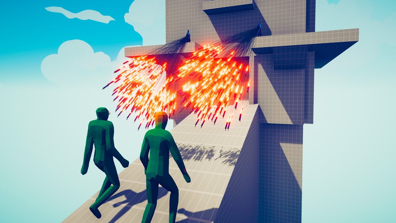 GIANT ZOMBIE 2vs2 EVERY GOD - Attacking a Tower ► Totally Accurate Battle Simulator TABS