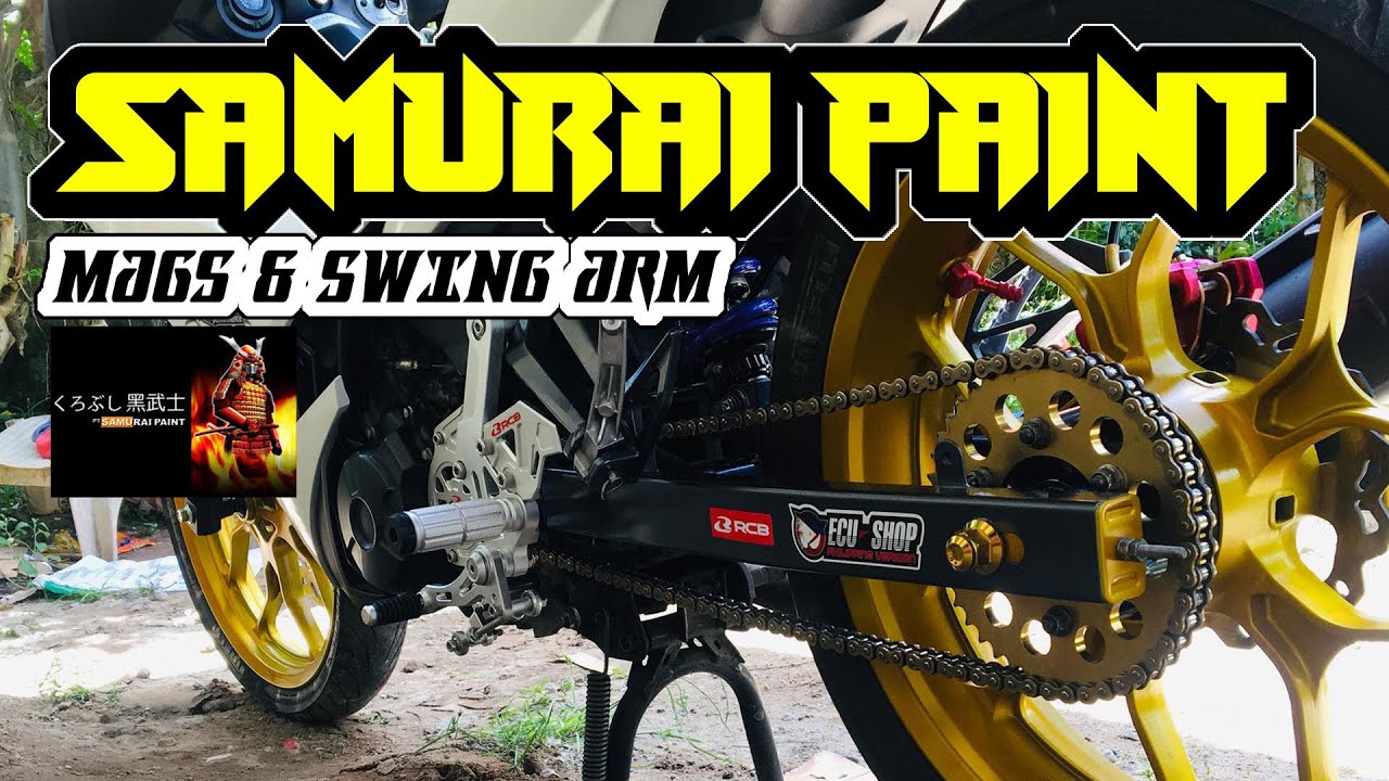 REPAINT MY RCB SP550 MAGS AND STOCK SWINGARM USING SAMURAI PAINT