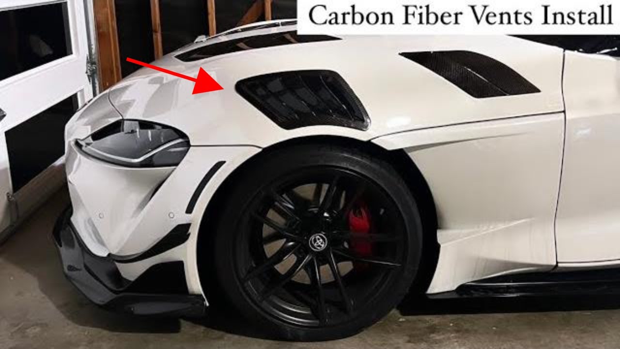 Installing Sayber Design Carbon Fiber Fender Hood Louvers on my Toyota Supra A90