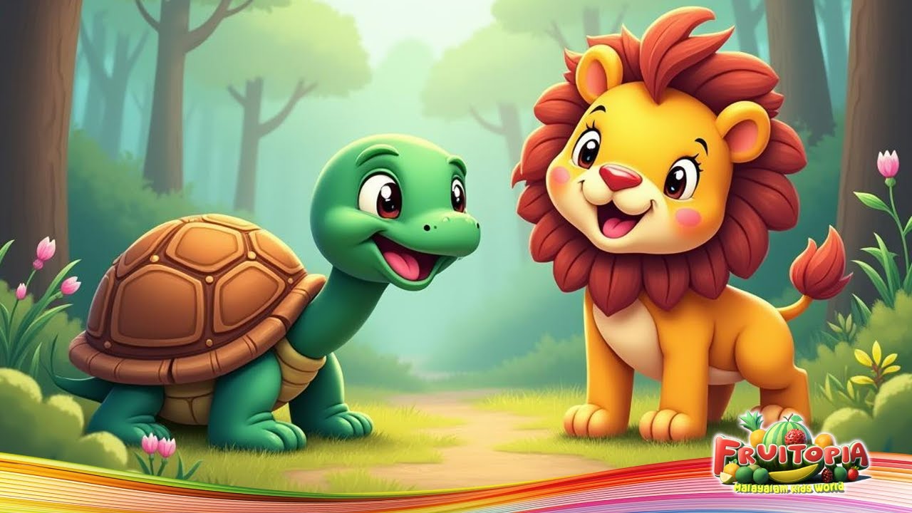 ആമയും മുയലും  : Malayalam Nursery Songs  & Moral Cartoons _ Fruitopia Malayalam Kids Channel