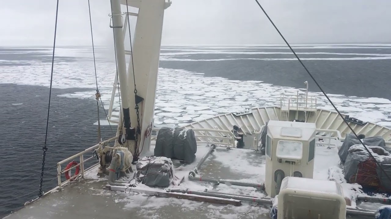 Simrad SN90. Работа во льдах. Work in ice.