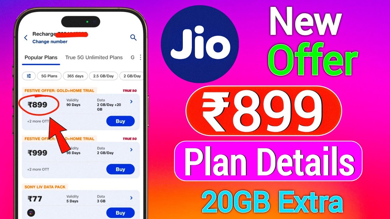 Jio ₹899 Recharge Plan 5g Unlimited | Jio ₹899 Plan Details