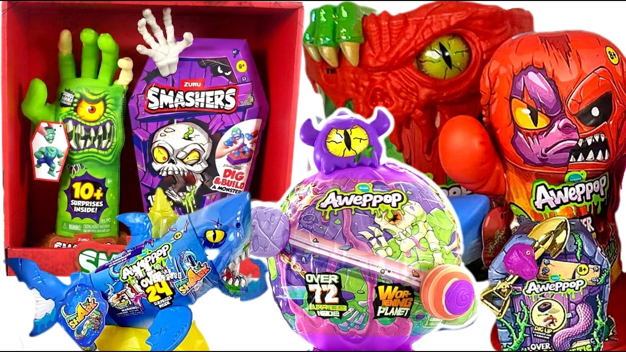 1 HOUR ASMR: UNBOXING EVERY AWEPPOP SERIES & ZURU SMASHERS MONSTER! 😱