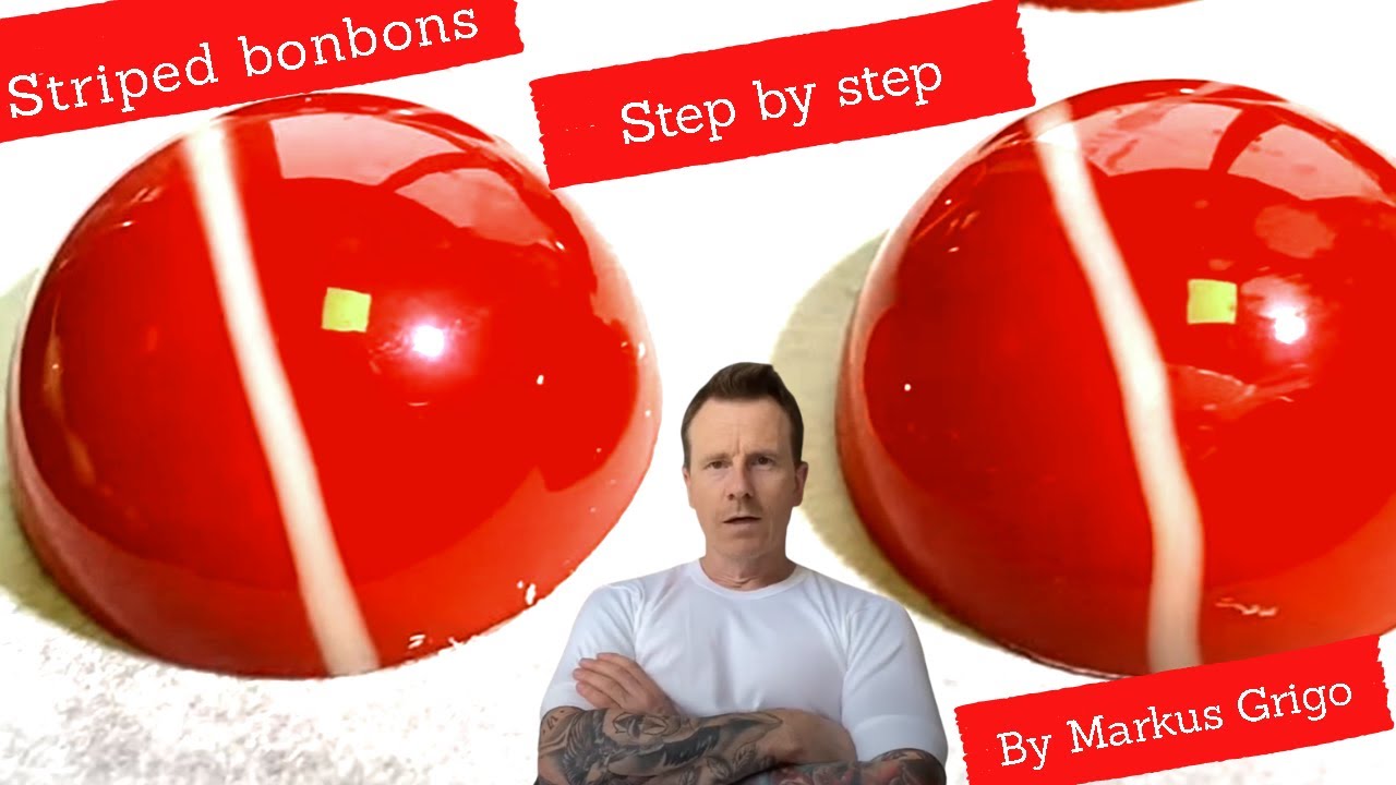 Striped chocolate bonbons