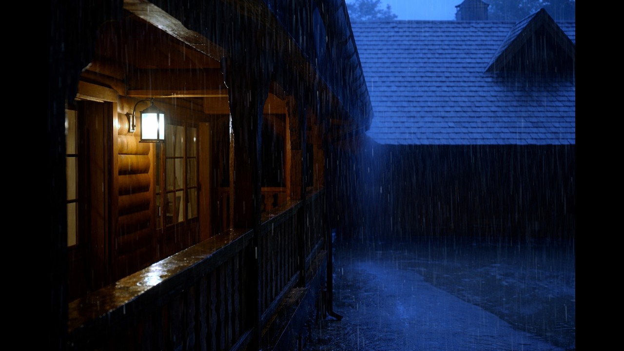 Best Heavy Rain Sounds for Sleeping in 3 Minutes at Night | Rain Sounds and Thunder on a Roof.