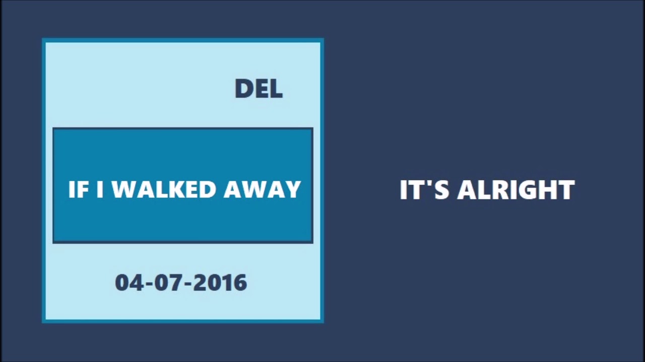 If I Walked Away (Audio)