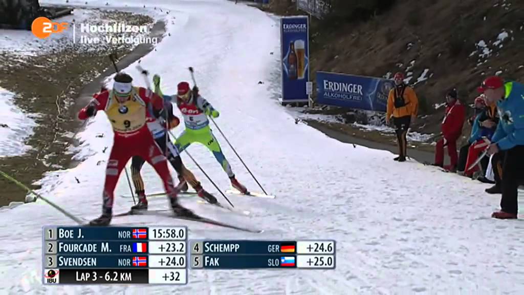 14.12.2014 Biathlon Hochfilzen Verfolgung Herren Winner Martin Fourcade(full)