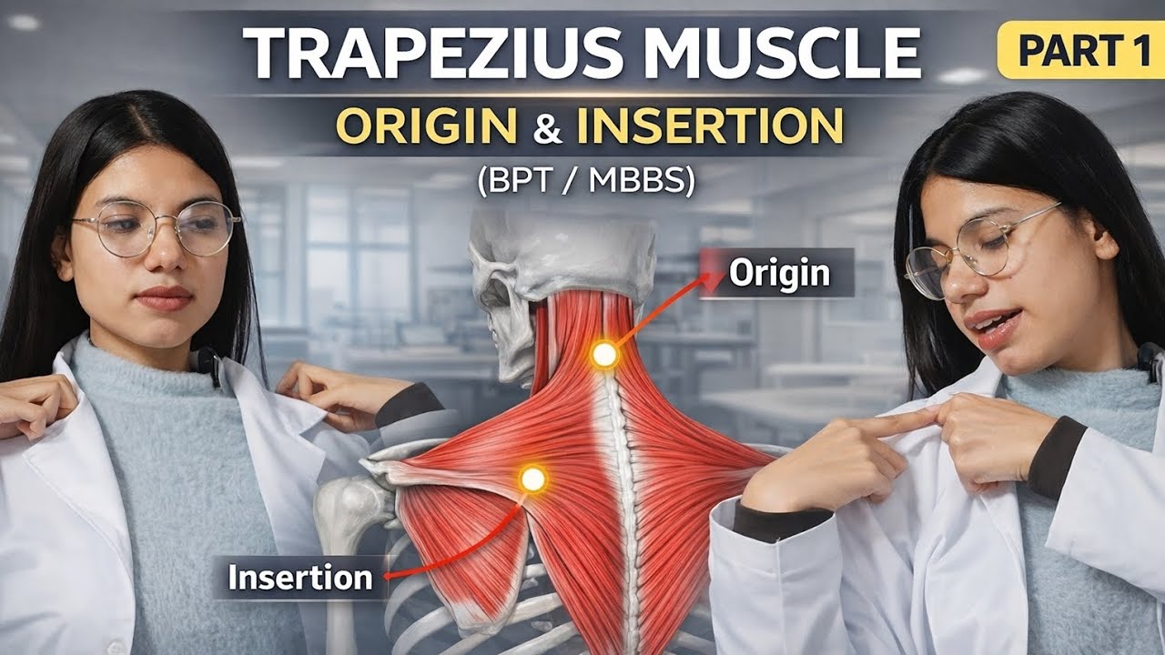 Trapezius Muscle | Origin & Insertion | ( part 1 )  Anatomy for BPT & MBBS
