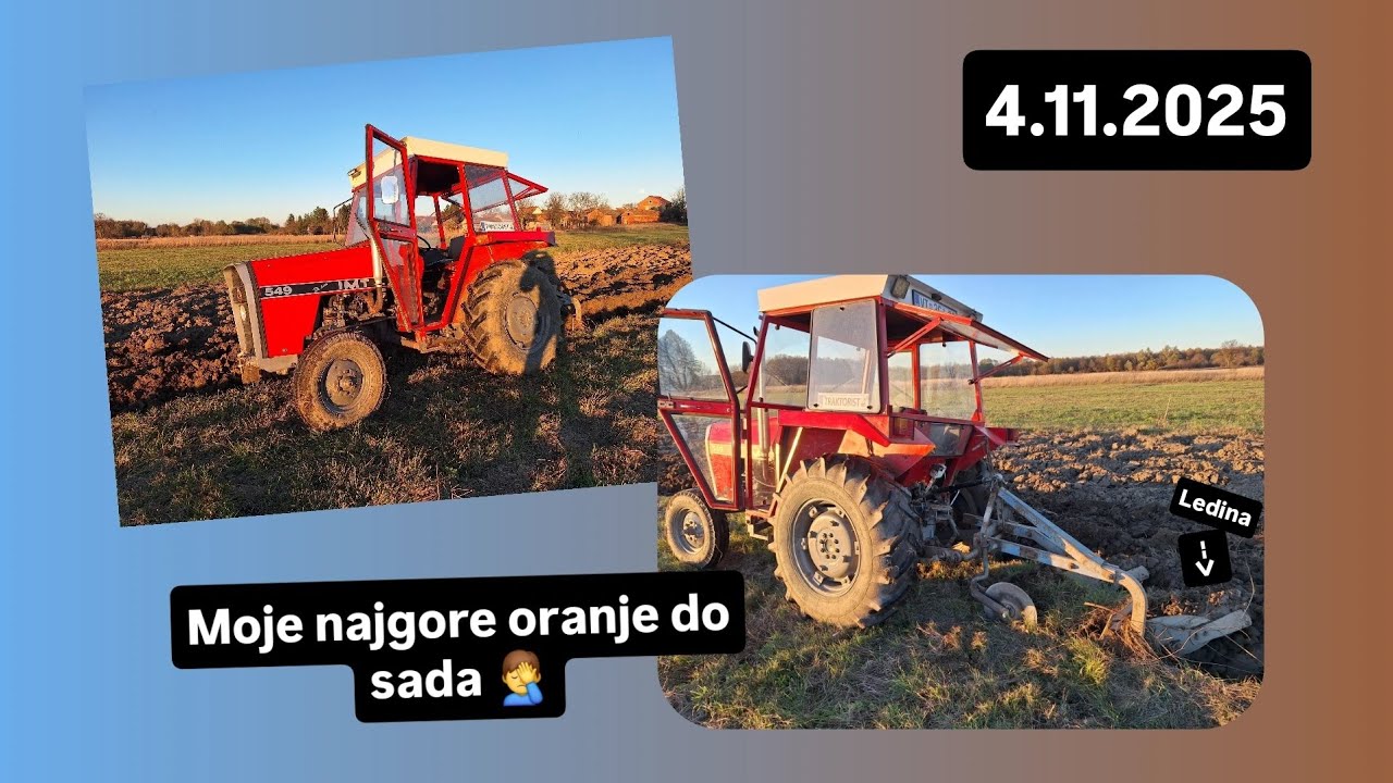 Oranje za sjetvu pšenice 2025 IMT 549 i OLT Sremac 2x12 ( Oranje u ledini )