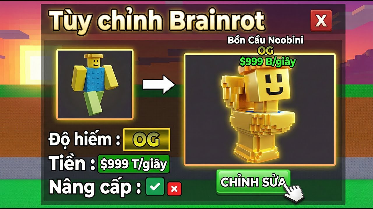 Steal a Brainrot, nhưng bạn hoàn toàn có thể TÙY CHỈNH Brainrot!