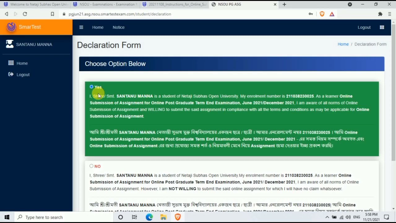 PG PGMT 3A ASSIGNMENT EXAM 2021 NSOU