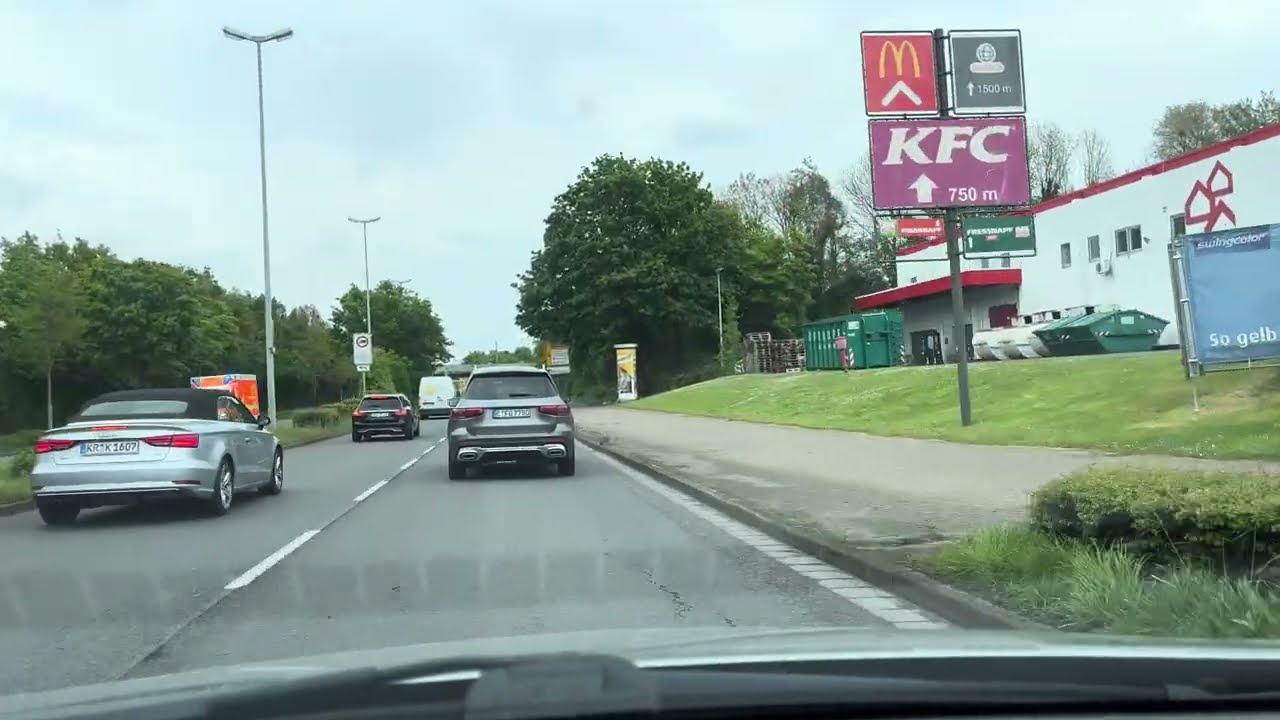 Exploring Krefeld, Germany by car in 4k