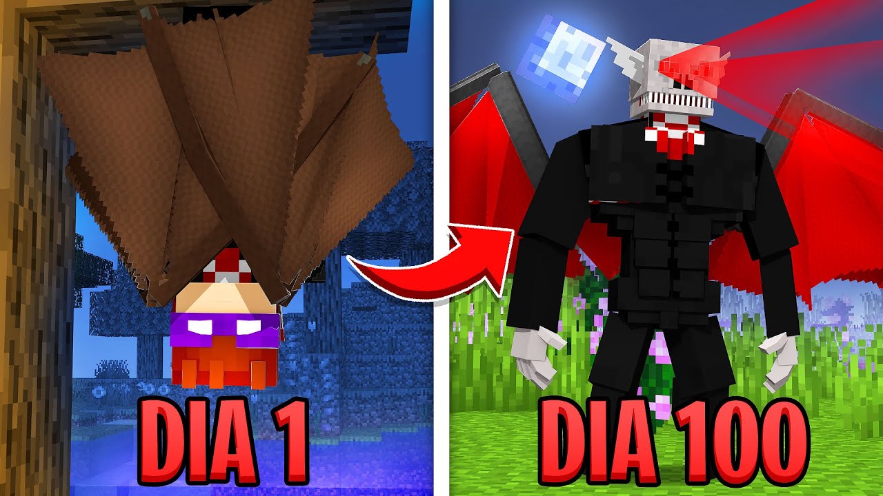 SOBREVIVI 100 DIAS COMO UM VAMPIRO no MINECRAFT!