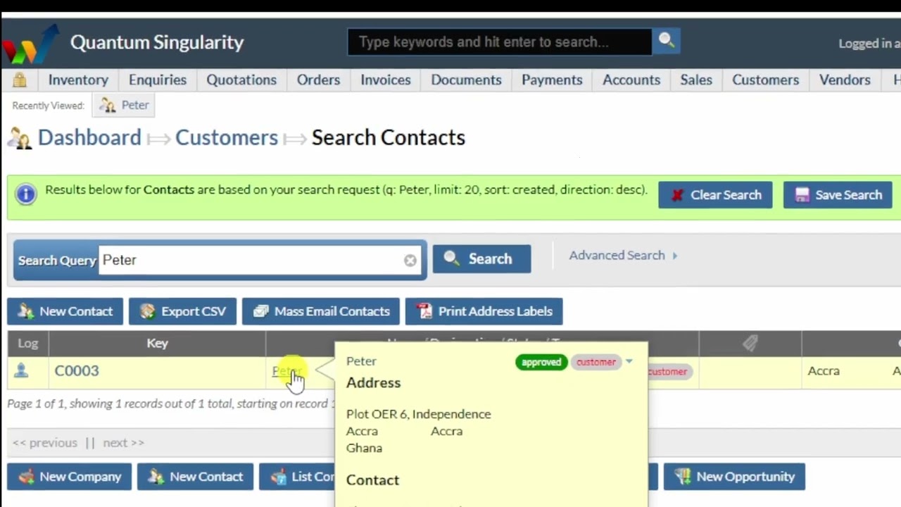 Editing an existing contact