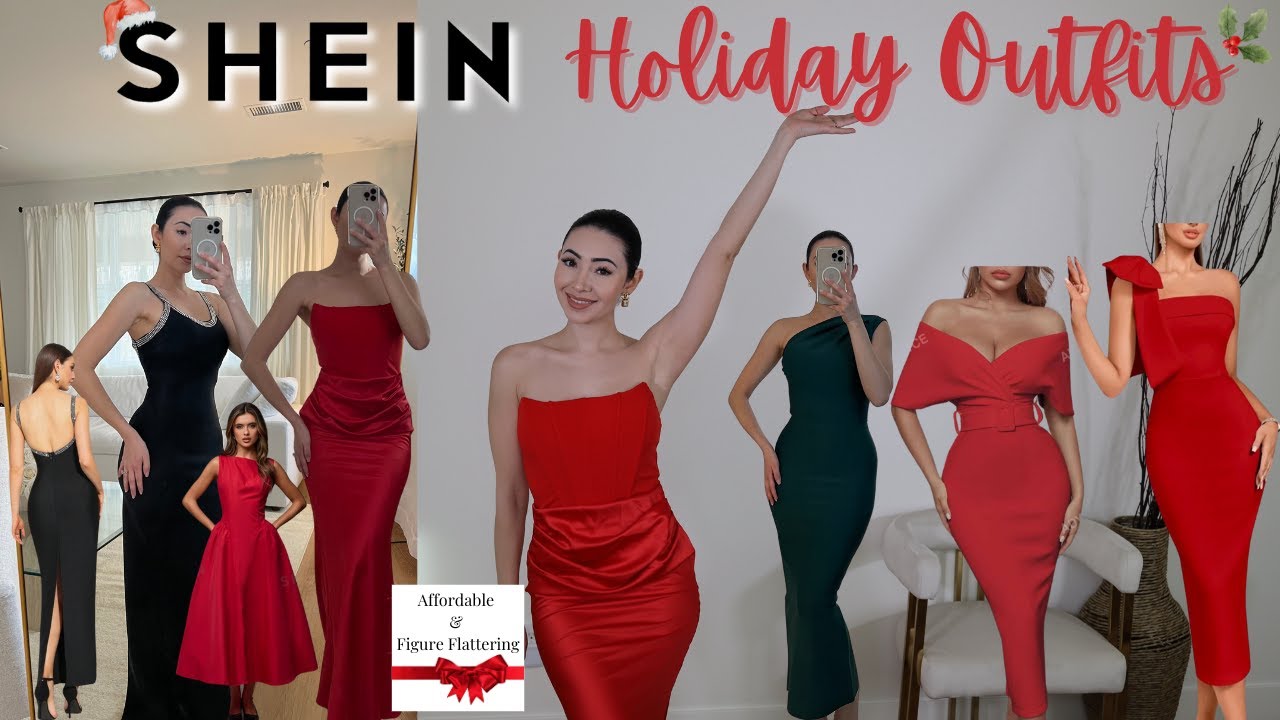 SHEIN HOLIDAY HAUL 🎁 Affordable Classy Holiday Outfits, Christmas Dresses & New Years Looks!