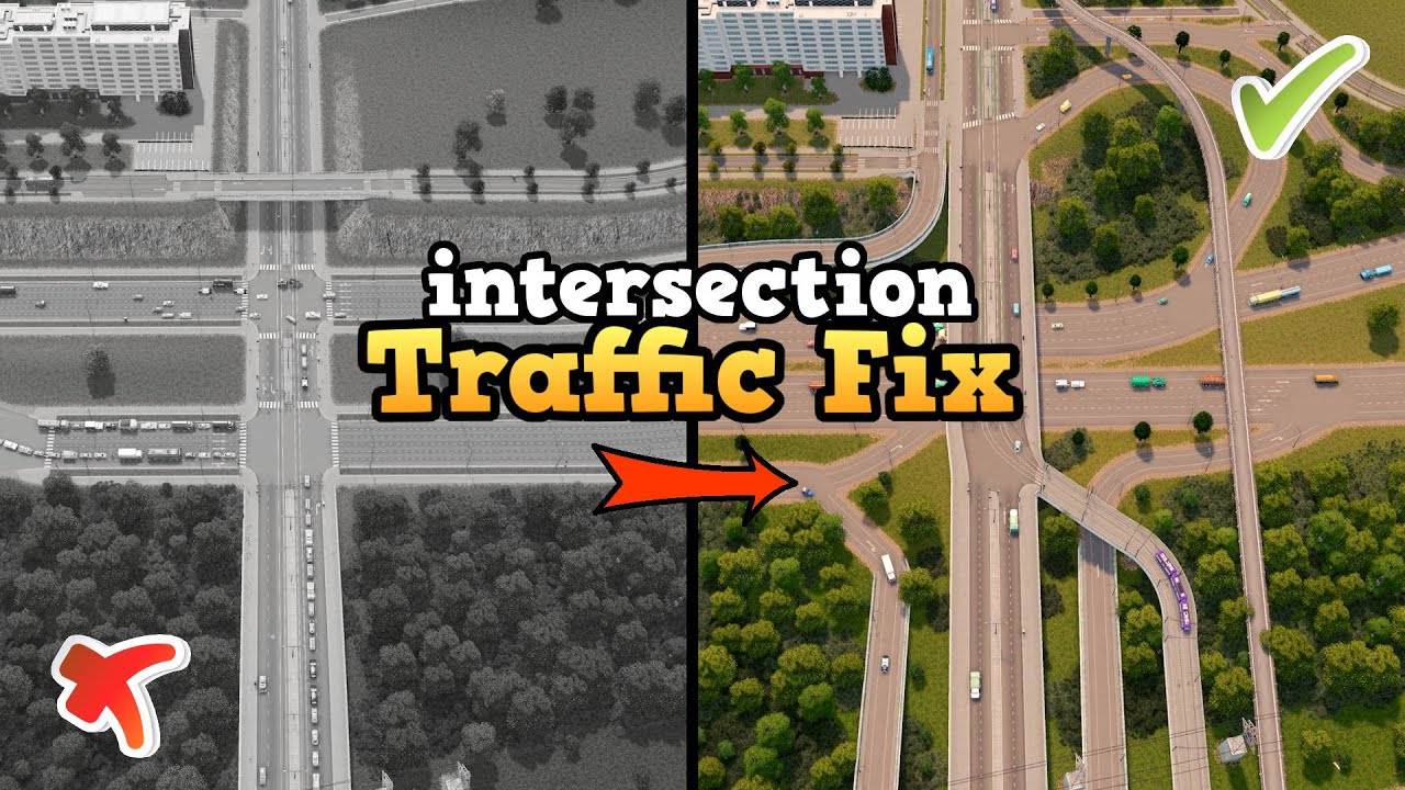 Intersection traffic fix in my Cities: Skylines city