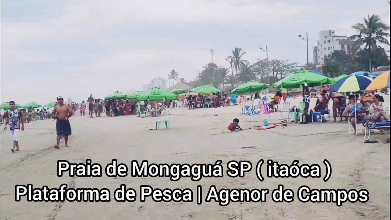 Praia de Mongaguá SP ( itaóca ) - Plataforma de Pesca - Agenor de Campos