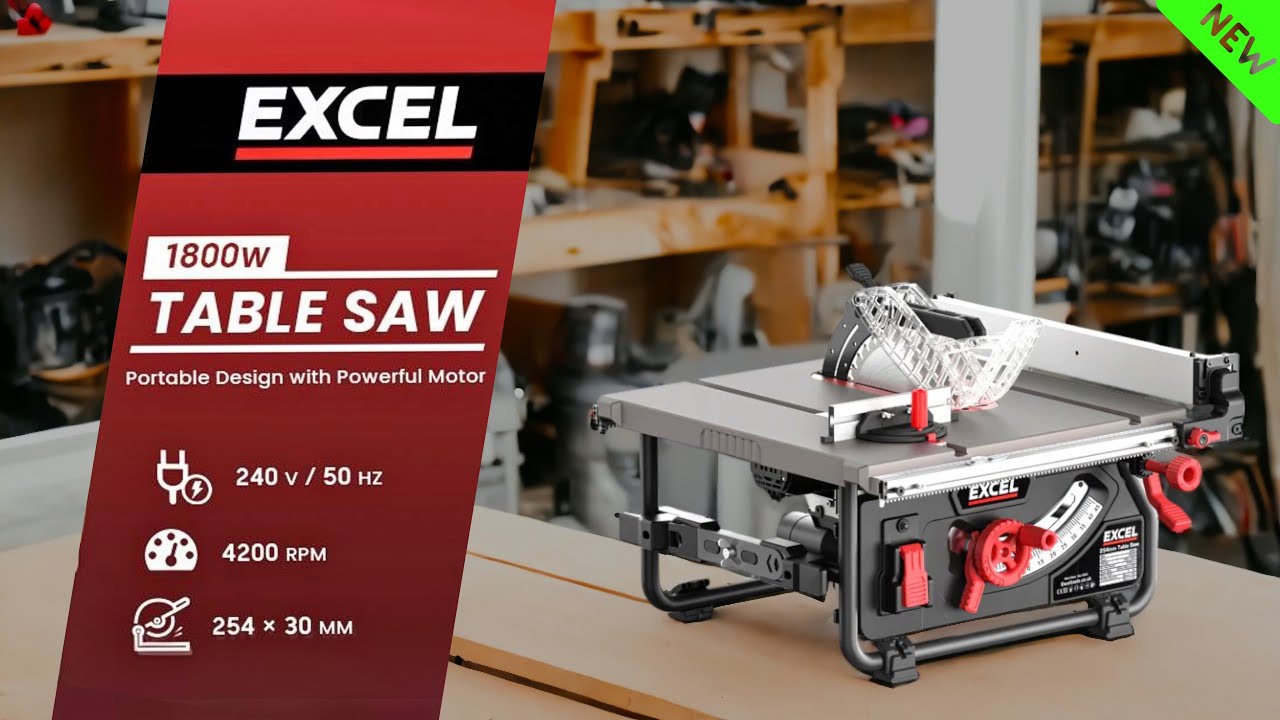 The Brand New Excel 1800W Portable Table Saw!