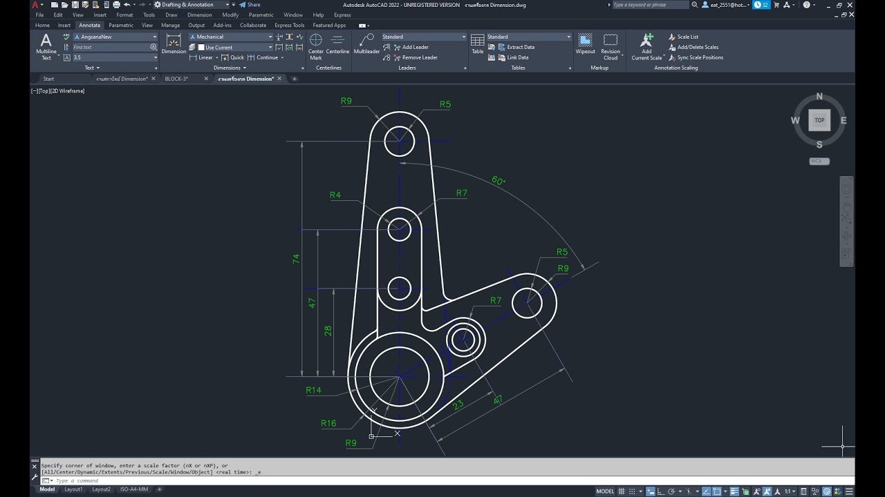 AutoCAD 2022 การใช้งาน Dimension Style ในงานเครื่องกล