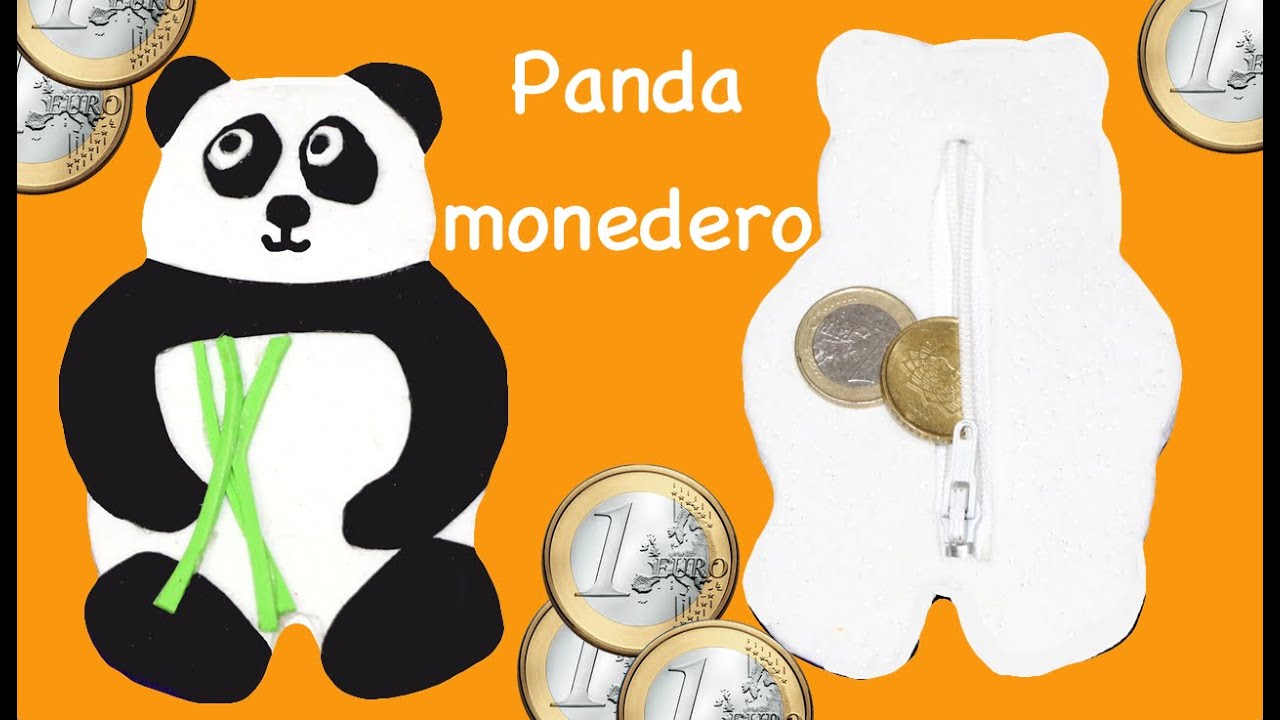 Panda monedero de goma Eva o foamy