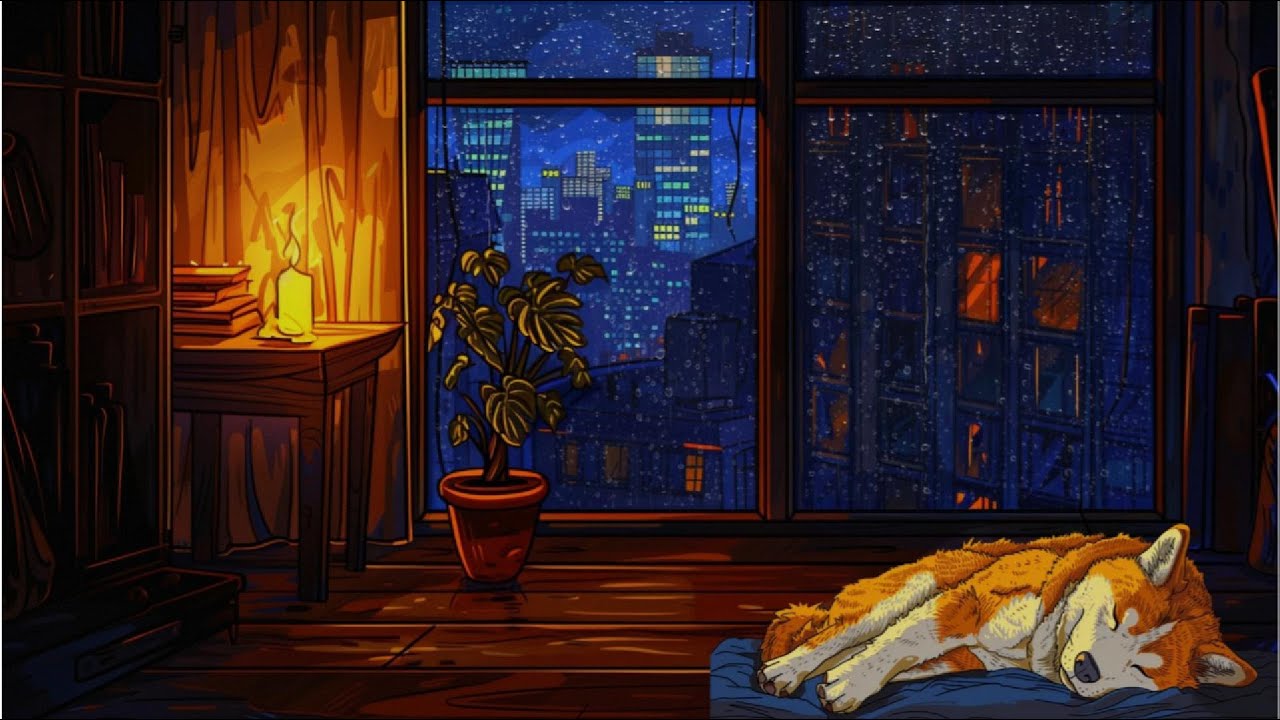 Rainy Night Piano 🌧️ Thunder Sounds | Cozy Sleep & Study Ambience