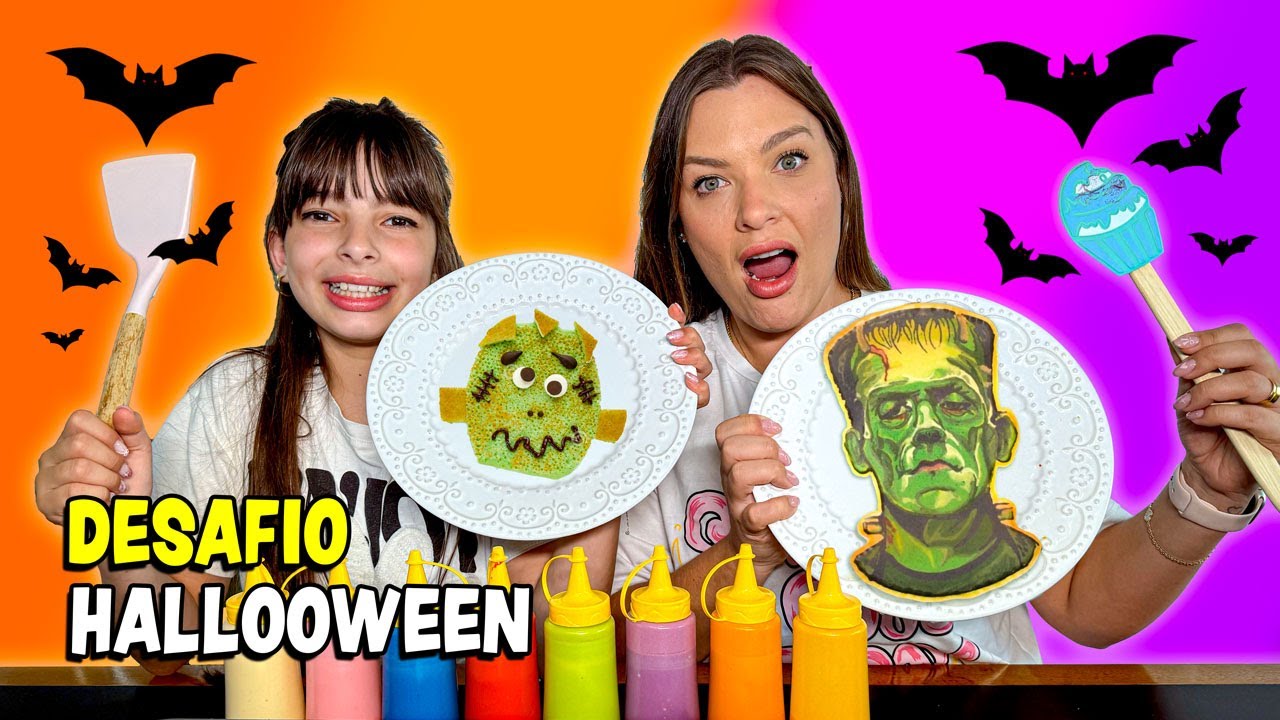 CONTINUE A ARTE NA PANQUECA DE HALLOWEEN *Desafio em família