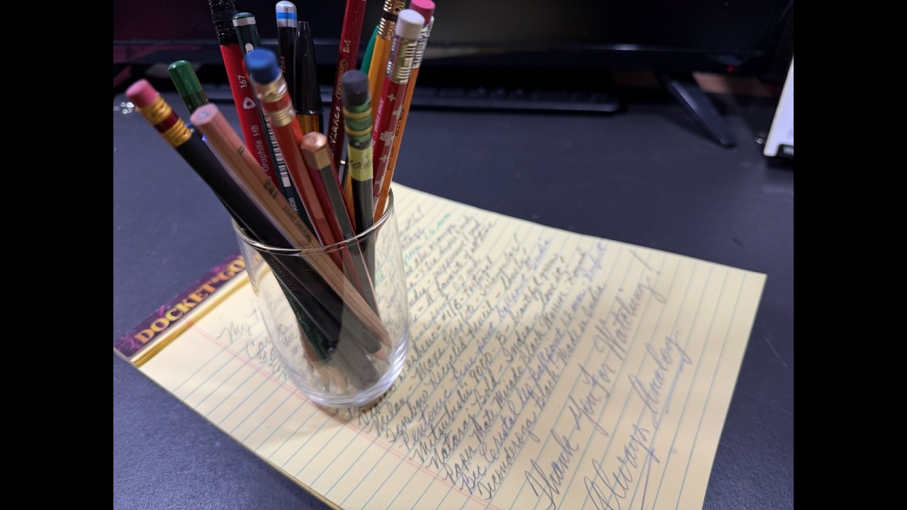 March 2026: Pencils and Pens in my home desk pencil cup