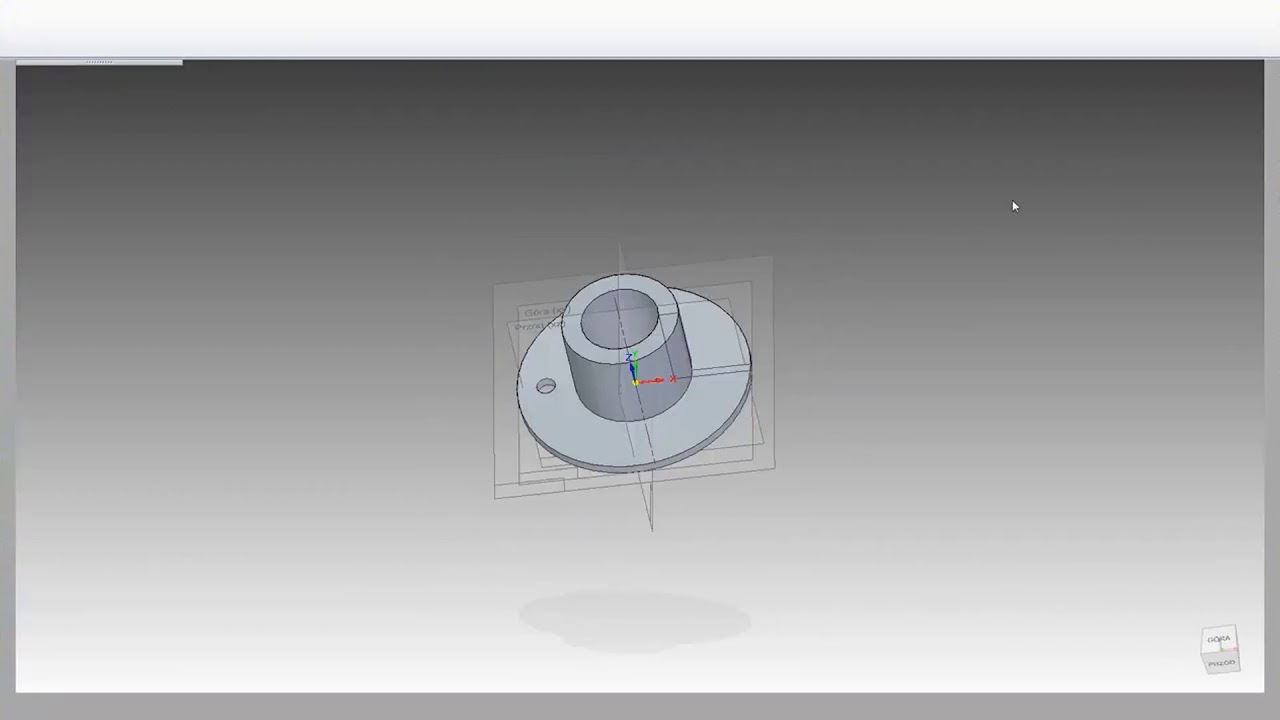 Flange step by step project, prepared in Solid Edge programme