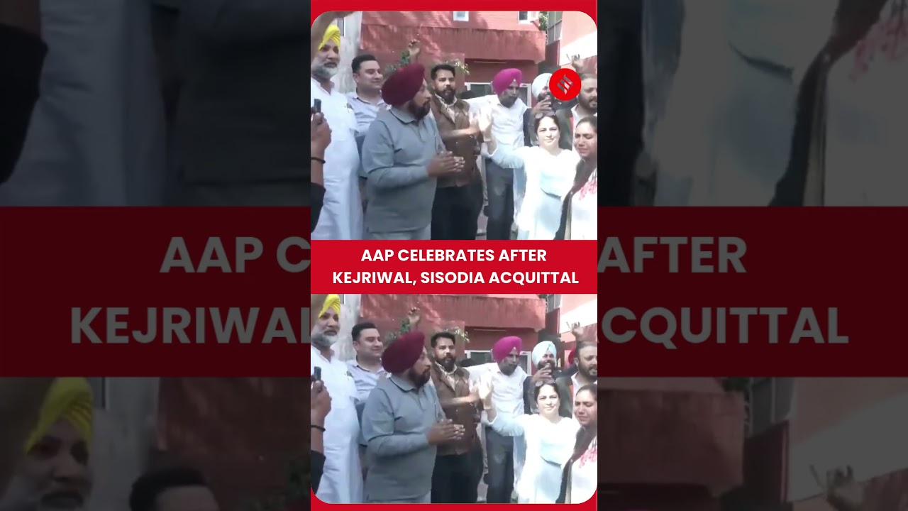 Celebrations at AAP Punjab Office After Kejriwal, Sisodia Acquittal