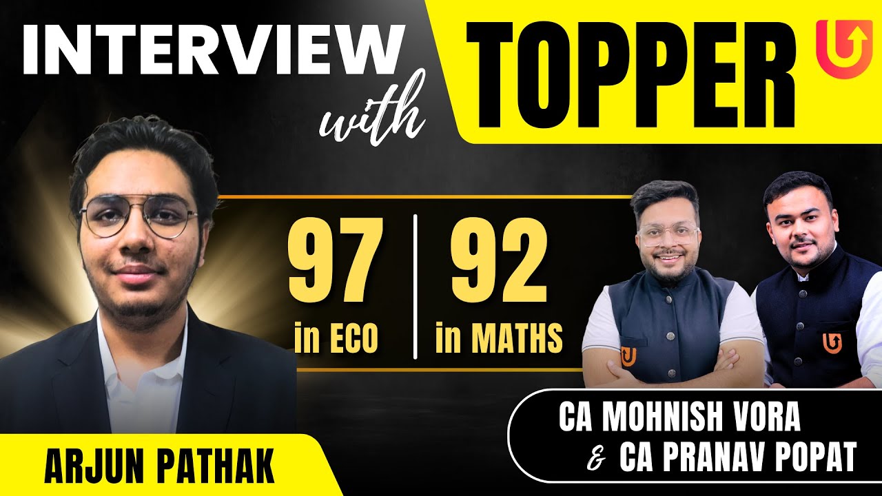 Topper CA Foundation June 2024 | Interview With Arjun Pathak | Eco 97 and Maths 92 | Ultimate CA