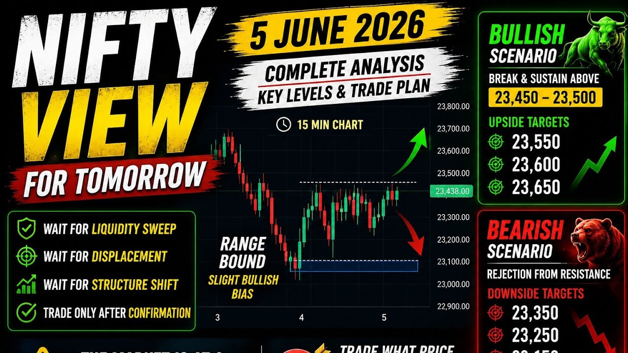 5 June 2026 Nifty View 🎯 Range breakout or rejection? Key SMC levels explained 🔥 #Nifty50 #SMC