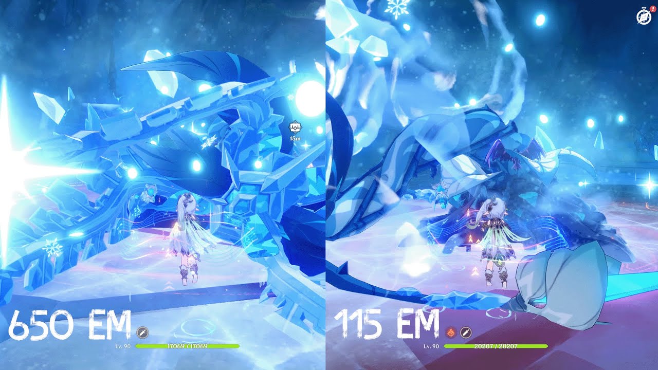 Nahida 100 EM Vs 600 EM || Genshin Impact