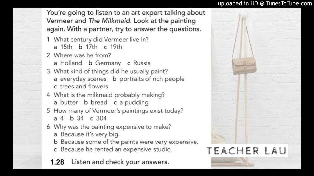 1C 1.28 Listening: Vermeer's Milkmaid