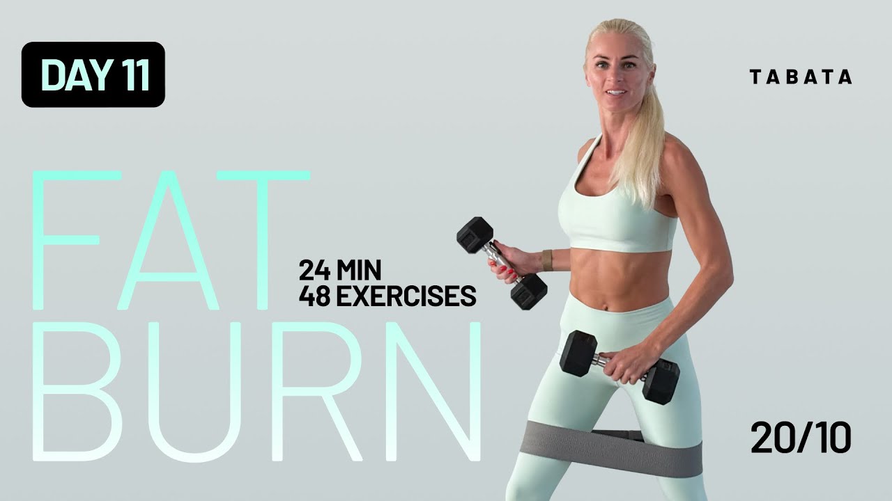 24 Min Intense Full Body Tabata Workout with Dumbbells at Home | Fat Burn Series – Day 11