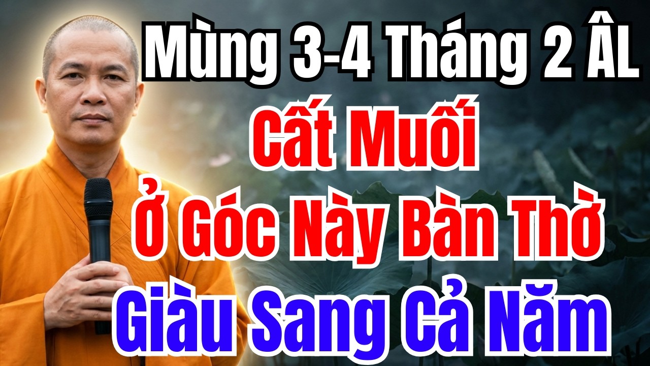 MÙNG 3-4 THÁNG 2 ÂM LỊCH : CẤT MUỐI Ở GÓC NÀY Ở BÀN THỜ GIA TIÊN, TIỀN VÀO ÀO ÀO NHƯ NƯỚC