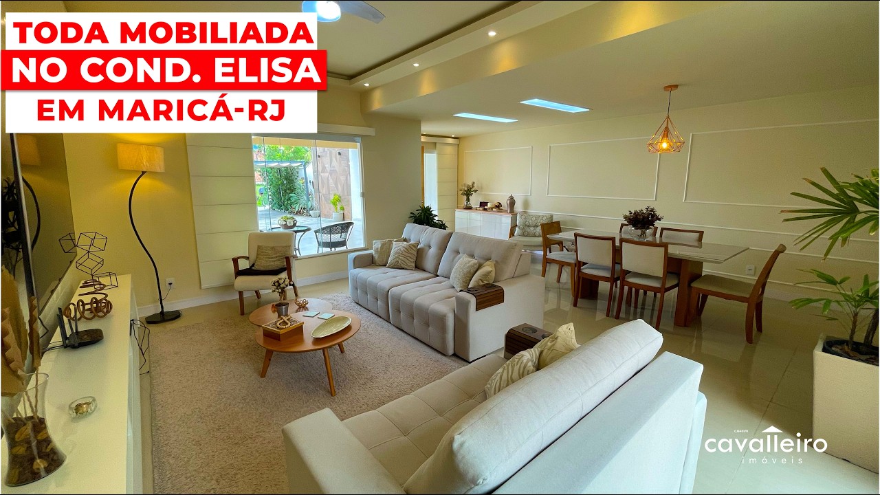 ✨CASA MOBILIADA EM MARICÁ: 2 SUÍTES, CLOSET, PISCINA, ÁREA GOURMET. NO CONDOMÍNIO ELISA!