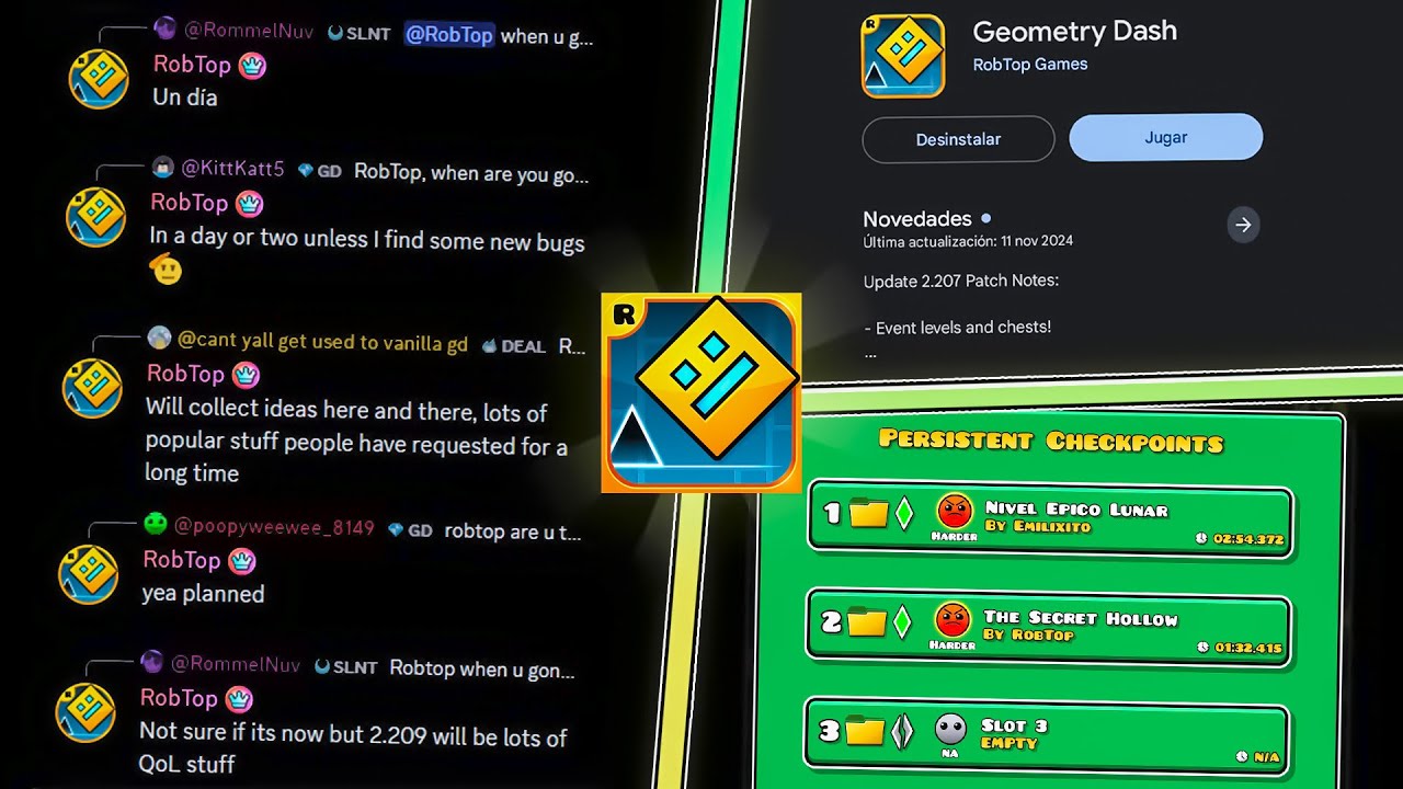 &iexcl;ROBTOP REGRESA! &iquest;Nuevas Funciones? 2.21 Y M&aacute;s | Noticias de Geometry Dash