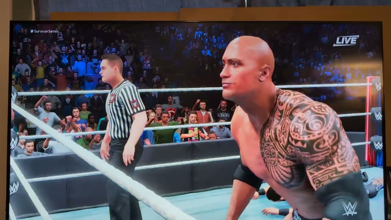 WWE 2K20 Gameplay The Rock vs Curtis Axel Survivor Series Arena 