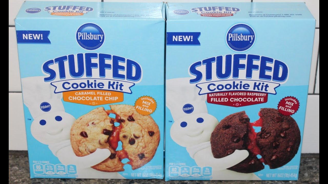 Pillsbury Stuffed Cookie Kit: Caramel Filled Chocolate Chip & Raspberry Filled Chocolate Review