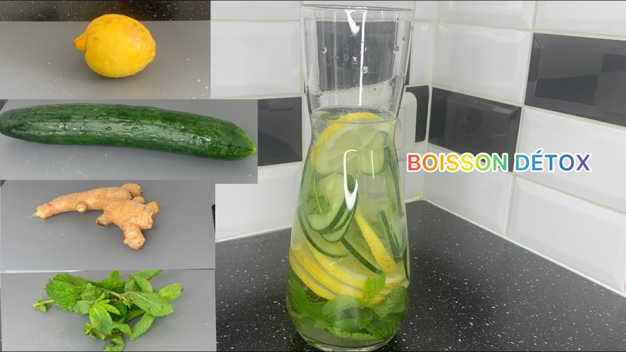 BOISSON D&Eacute;TOX POUR PERDRE LA GRAISSE DU VENTRE, CITRON 🍋 CONCOMBRE 🥒 GINGEMBRE FEUILLES DE MENTHE