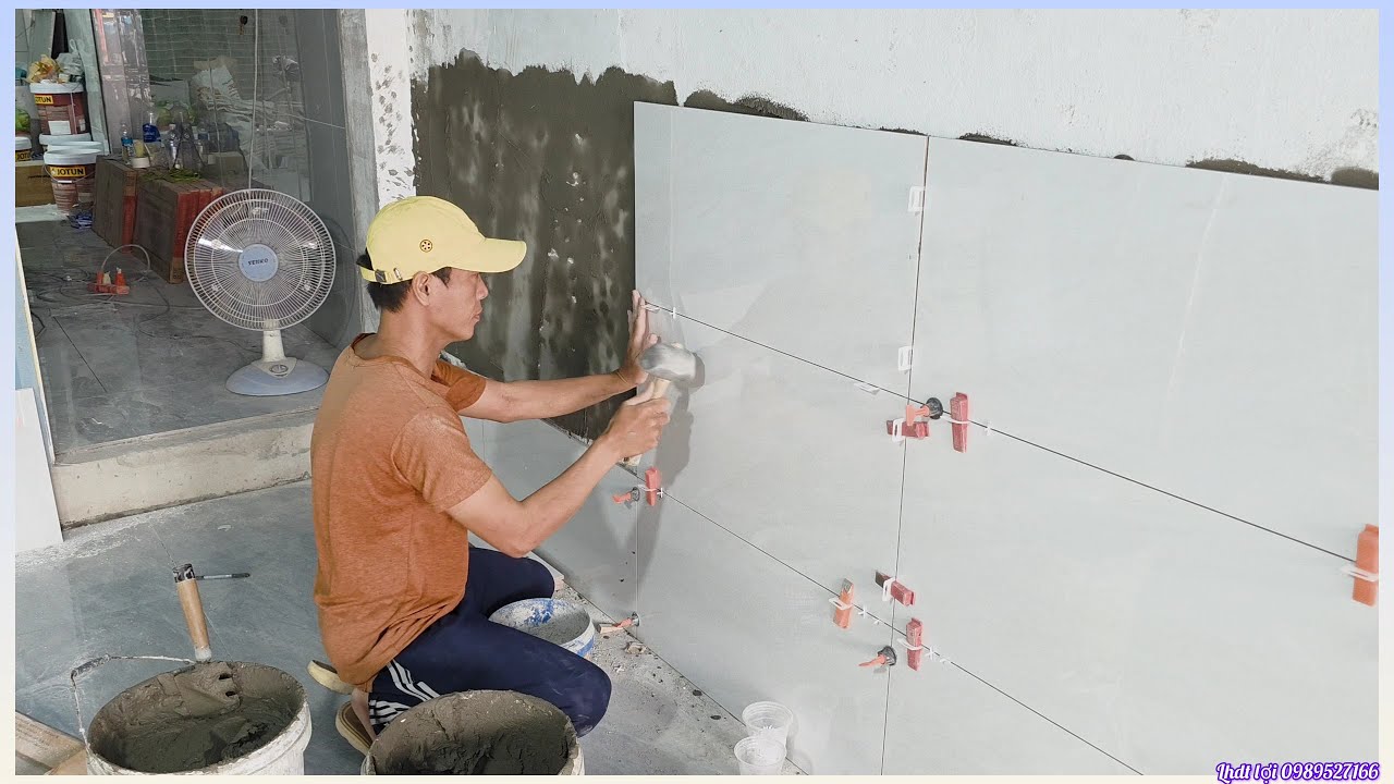 Cách lợi ốp lát gạch nhà phố bằng keo sử dụng ke cân bằng không bộp chớp chuẩn 99%