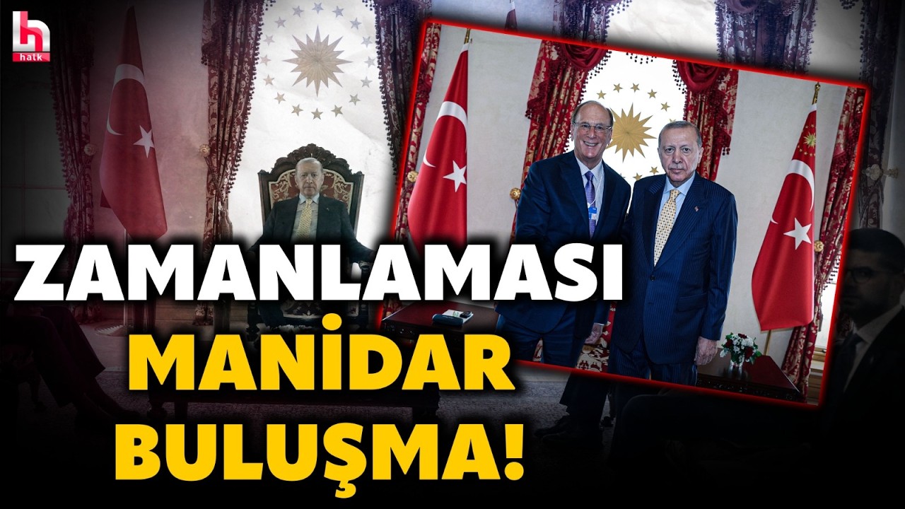 Erdoğan, Larry Fink&rsquo;i ağırladı: 14 trilyon dolarlık 'dev' ile g&ouml;r&uuml;şme tepkilere neden oldu!
