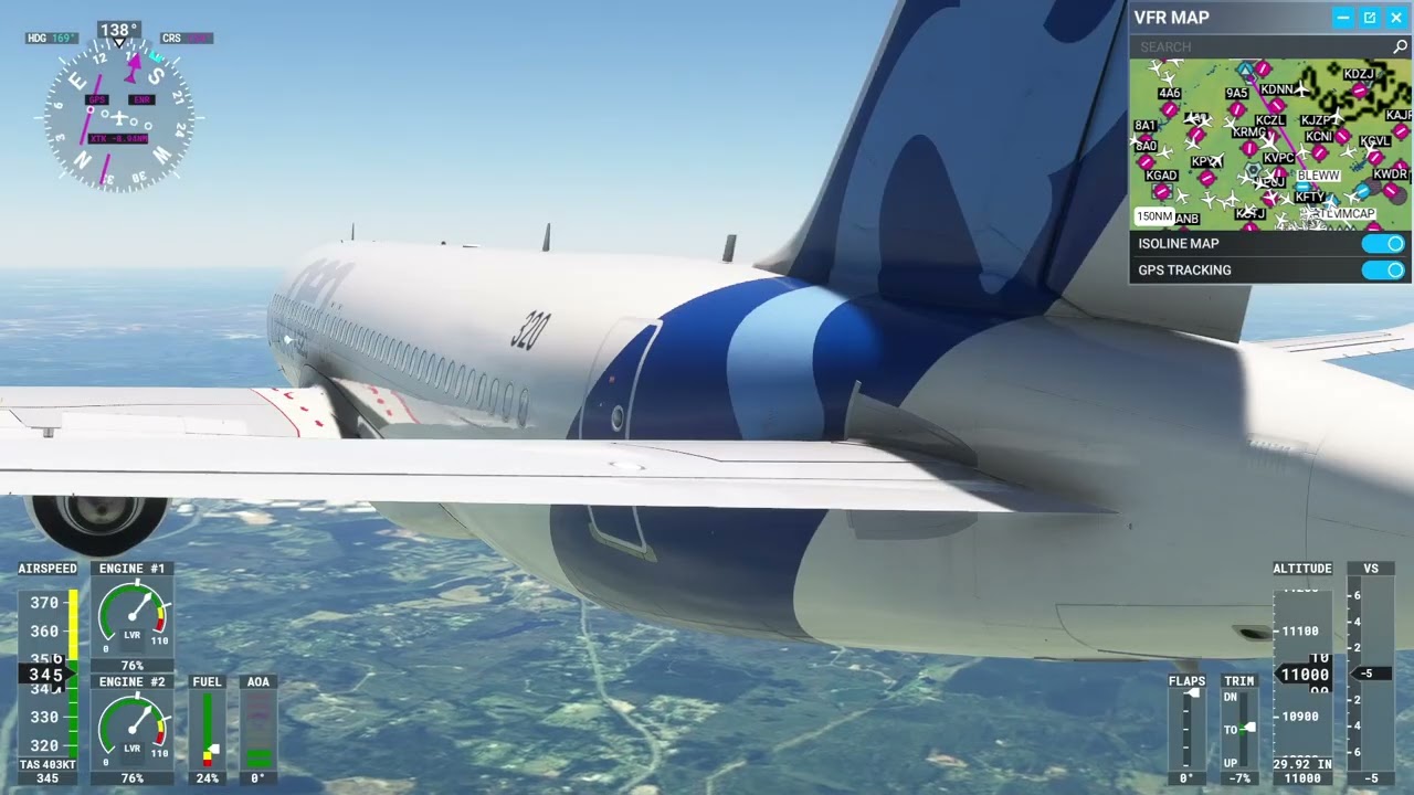 MSFS 2020 A320 from Chattanooga to Atlanta (IFR Practice 9070XT)