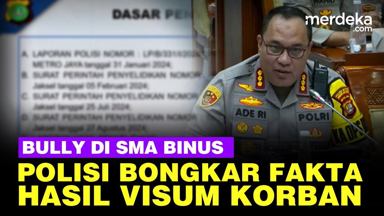 Polisi Bongkar Fakta Hasil Visum RE Korban Bully Geng Kekerasan di SMA Binus