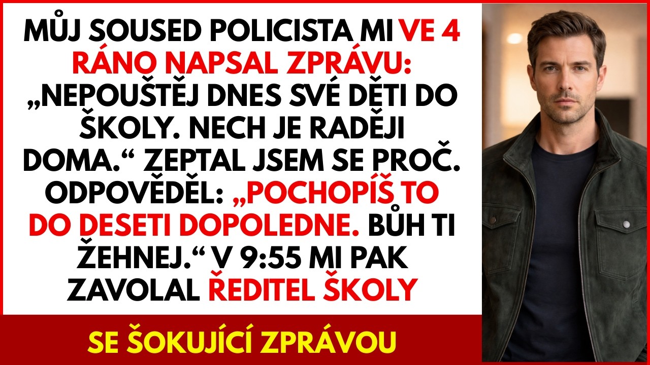 Policejní soused mi ve 4 ráno napsal: „Nepouštěj děti do školy.“ V 10 jsem pochopil proč