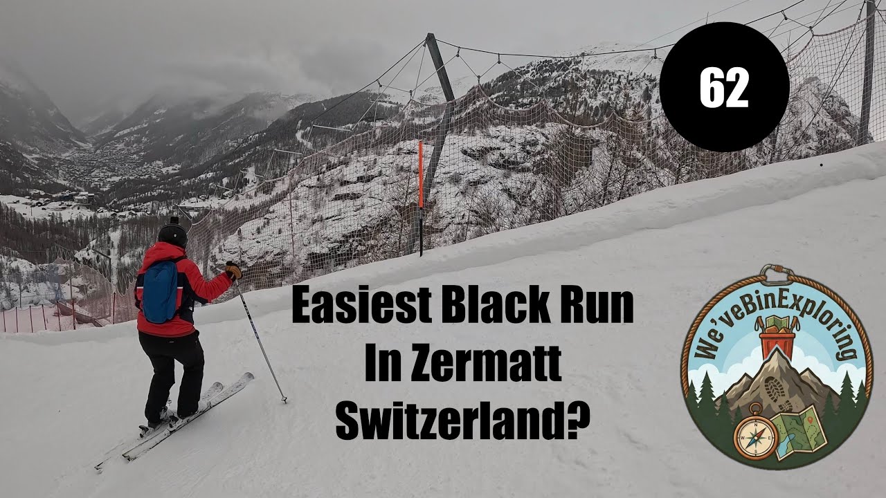 Easiest Black Run in Zermatt Switzerland? - No.62 Fergg to Furi - Intermediate POV - I Was Scared