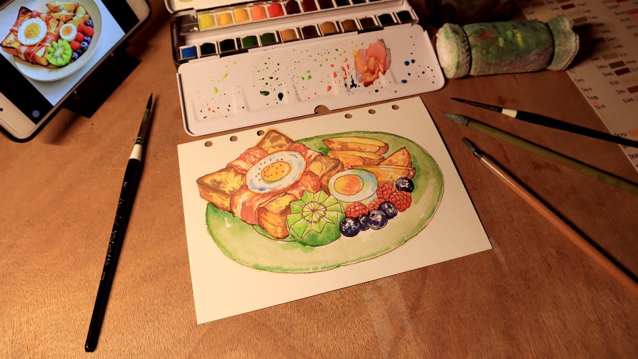 ASMR｜My first attempt, and the finished piece isn’t great.「Winsornewton」no music｜no talking